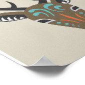 鹿アントラー野生動物モダントーテムポスター ポスター (角)