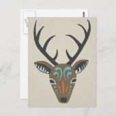 鹿アントラー野生生物モダントバルトーテムカード ポストカード (正面/裏面)