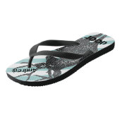 鹿アンドリュー(任意の名前)太陽とストライプパターン ビーチサンダル (アングル)