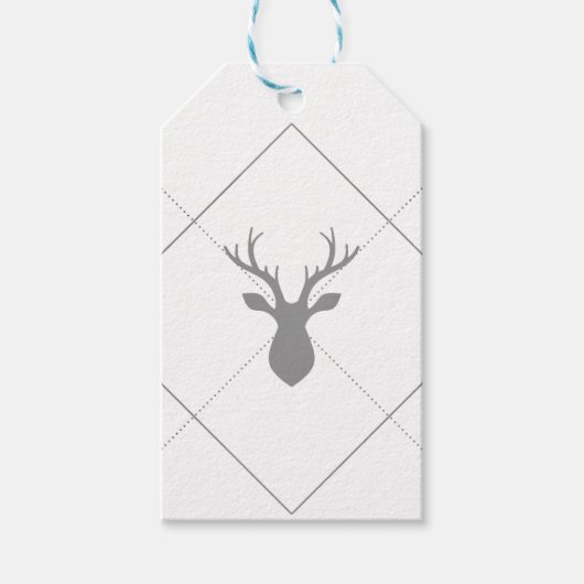 鹿アーガイル頭 ギフトタグ (正面)