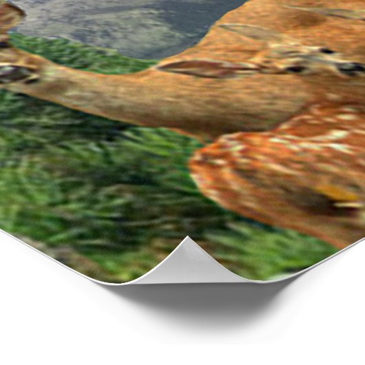 鹿アート ポスター (角)