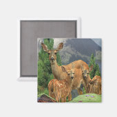 鹿アート マグネット (正面/裏面)