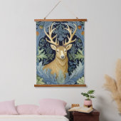 鹿アールヌーボー 吊り下げ型タペストリー (寝室)