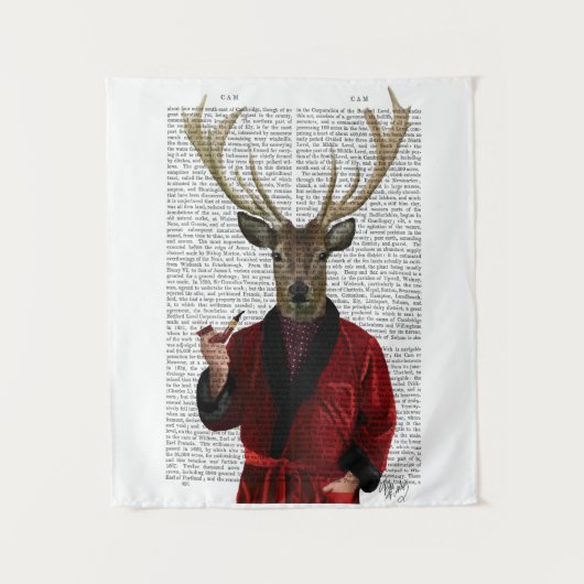 鹿イン喫煙 タペストリー (正面)