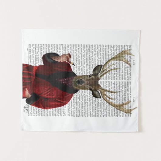 鹿イン喫煙 タペストリー (正面(横))