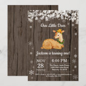 鹿ウィン素朴ターボーイ誕生日招待状 招待状 (正面/裏面)