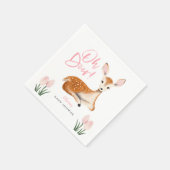 鹿ウッドランド素朴テーマベビーシャワー スタンダードカクテルナプキン (角)