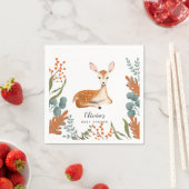 鹿ウッドランド素朴テーマ秋ベビーシャワー スタンダードカクテルナプキン (インサイチュ)
