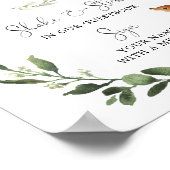 鹿ウッドランド赤ちゃんシャワー写真ゲストブックサイン ポスター (角)