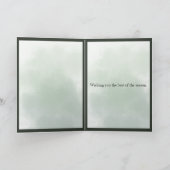 鹿エレガントとユーカリの緑のスワッグ シーズンカード (内部)