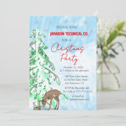 鹿エレガントと松のクリ企業のスマスパーティー 招待状 (スタンド正面)