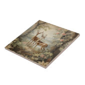 鹿エレガントアンティークウッドランドワイルドライフ タイル (側面)