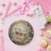 鹿エレガントアンティークウッドランドワイルドライフ ペーパープレート (パーティー)