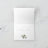 鹿エレガントポインセチア聖降誕祭の挨拶 シーズンカード (内部)