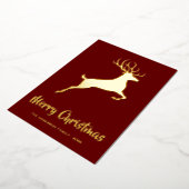 鹿エレガント赤と金ゴールド 箔シーズンカード (回転した状態)