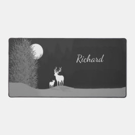 鹿オンムーンライトヒルパーソナル デスクマット