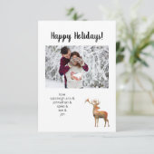 鹿カスタム休日グリーティングカード付き写真 出欠カード (スタンド正面)