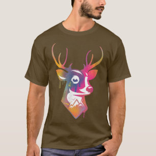 鹿カッコいい野生動物いかり,ハイカー,キャンパー,山 Tシャツ