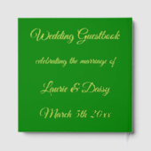 鹿カップルとデイジーハートカスタムウェディング ゲストブック (裏面)