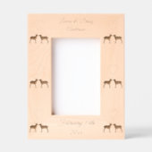 鹿カップルとデイジーハートカスタムウェディング レーザー彫刻フレーム (正面)