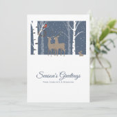 鹿カップルのクリスマスパーソナライズされた シーズンカード (スタンド正面)