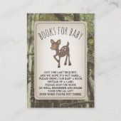 鹿カモフラージュ赤ちゃんシャワーブックリクエスト エンクロージャーカード (正面)