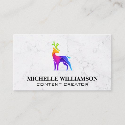 鹿カラフルのロゴ 名刺 (正面)