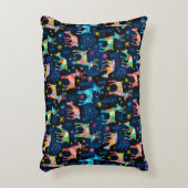 鹿カラフルクリマスツリーフォレストスタースノーフレーク アクセントクッション (正面(垂直))