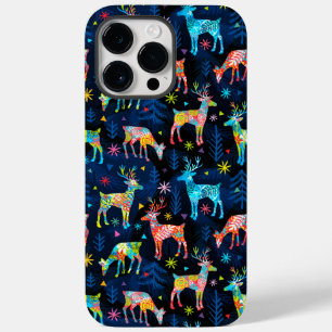 鹿カラフルクリマスツリーフォレストスタースノーフレーク Case-Mate iPhone 14 PRO MAXケース