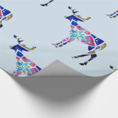 鹿カラフル光沢ラッピング紙、 ラッピングペーパー (角)