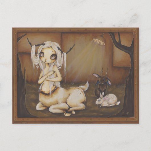 鹿ガールゾンビゴシックファンタジー葉書 ポストカード (正面)