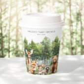 鹿キツネグリーンウッドランドアニマルズベビーブシャワー 紙コップ