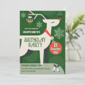 鹿クラシックのクリスマスの誕生日招待状 招待状 (スタンド正面)