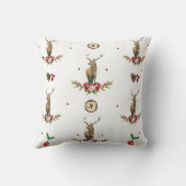 鹿クリスマスアイディルパターン クッション (裏面)