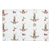 鹿クリスマスアイディルパターン 枕カバー (正面左)