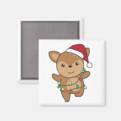 鹿クリスマスウィンターアニマルズディアマグネット マグネット (正面/裏面)
