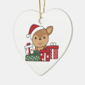 鹿クリスマスギフト冬の動物の鹿セラミックまたは セラミックオーナメント (左)