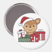 鹿クリスマスギフト冬の動物ディアマグネット マグネット (正面/裏面)