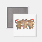 鹿クリスマスクリスマスアニマルかわいい鹿マグネット マグネット (正面/裏面)