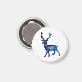 鹿クリスマススモール、3.2 Cmラウンドマグネット マグネット (正面/裏面)