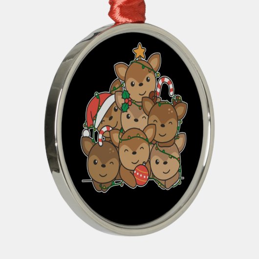 鹿クリスマスツリーおもしろい動物クリスマスセラミック メタルオーナメント (右)