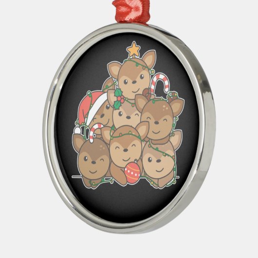 鹿クリスマスツリーおもしろい動物クリスマスセラミック メタルオーナメント (左)