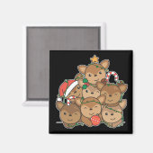 鹿クリスマスツリーおもしろい動物クリスマスマグネット マグネット (正面/裏面)