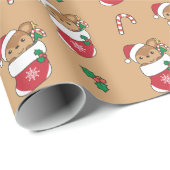 鹿クリスマス雪の冬の動物デアーズ休日 ラッピングペーパー (ロールコーナー)