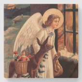 鹿コースターとクリスマスエンジェル ストーンコースター (正面)