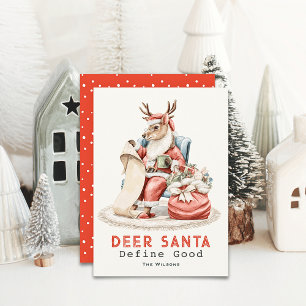 鹿サンタが良いリストのクリスマスをおもしろい定義 シーズンカード