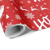 鹿サンタスノーフレーク「ホホホホホホホホホホホホホホホホホホホホホホホホホホホホホホホホホホホホホホ ラッピングペーパー (ロールコーナー)