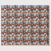 鹿サンタ帽子を取ったゲームスポーツのカム ラッピングペーパー (フラット)