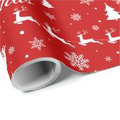 鹿サンタ「メリークリスマス」 ラッピングペーパー (ロールコーナー)