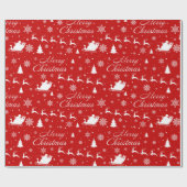 鹿サンタ「メリークリスマス」 ラッピングペーパー (フラット)